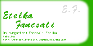 etelka fancsali business card